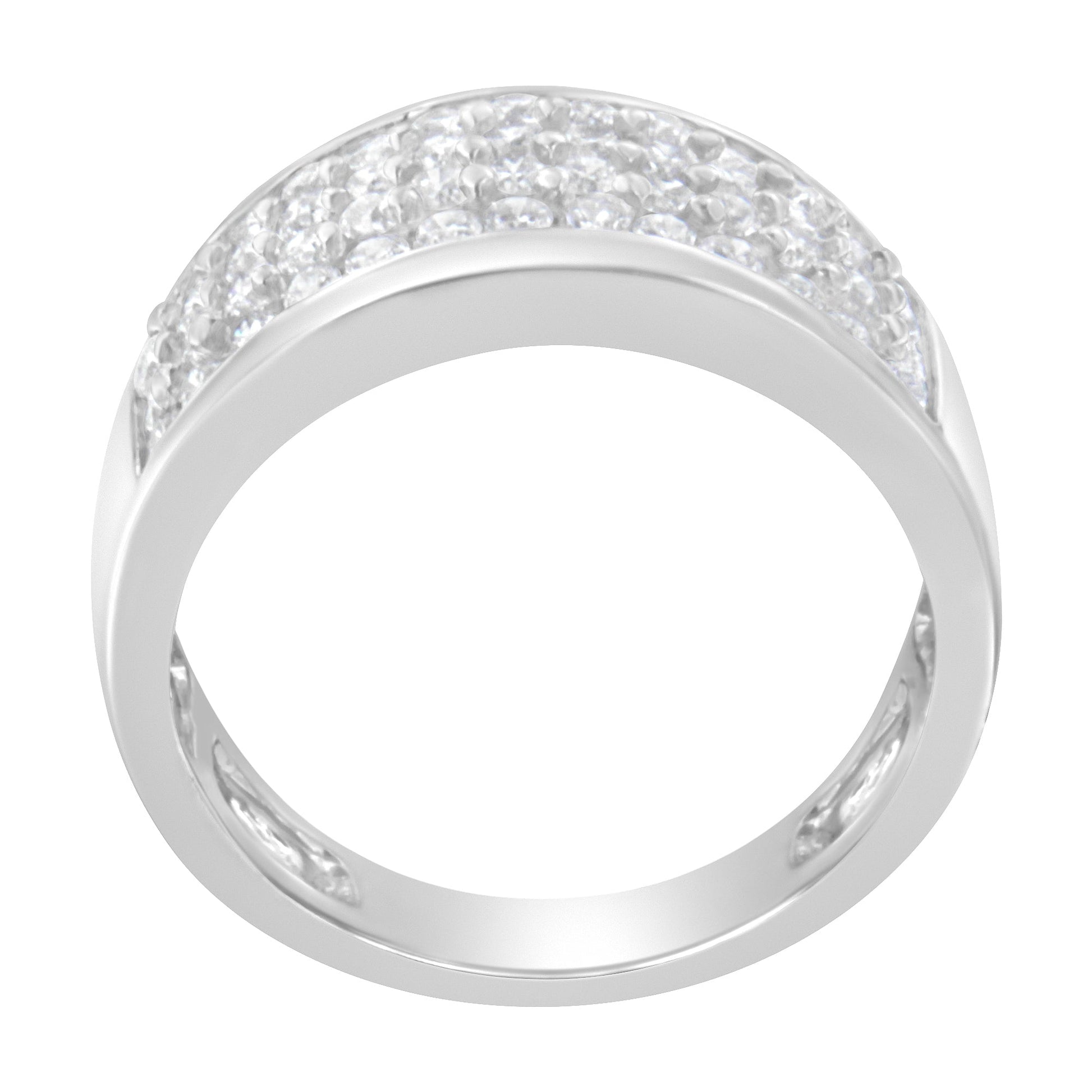 14K White Gold Round Cut Diamond Ring (1.0 Cttw, H-I Color, SI2-I1 Clarity) - Size 6-1/2 Bids.com