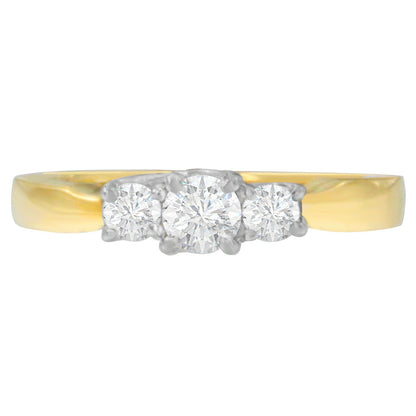 14K Two-Toned Gold 1/2 CTTW Round-cut Diamond Ring (G-H, SI1-SI2) Bids.com