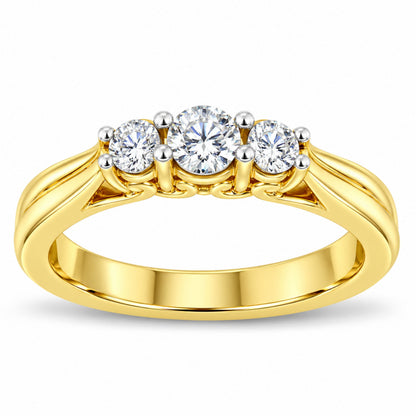 10K Yellow Gold Three-stone Diamond Ring (0.50 cttw, J-K Color, I2-I3 Clarity) Bids.com