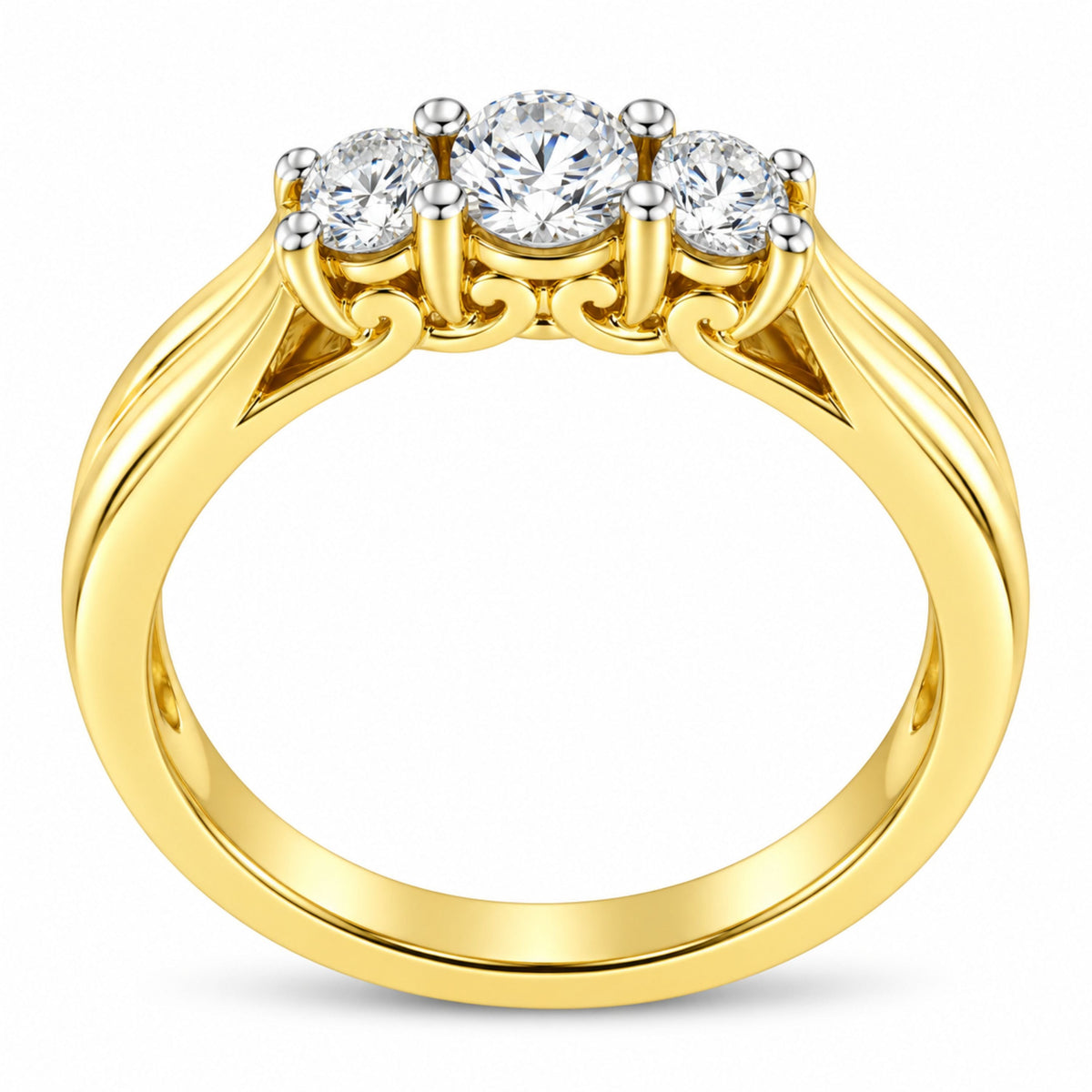 10K Yellow Gold Three-stone Diamond Ring (0.50 cttw, J-K Color, I2-I3 Clarity) Bids.com