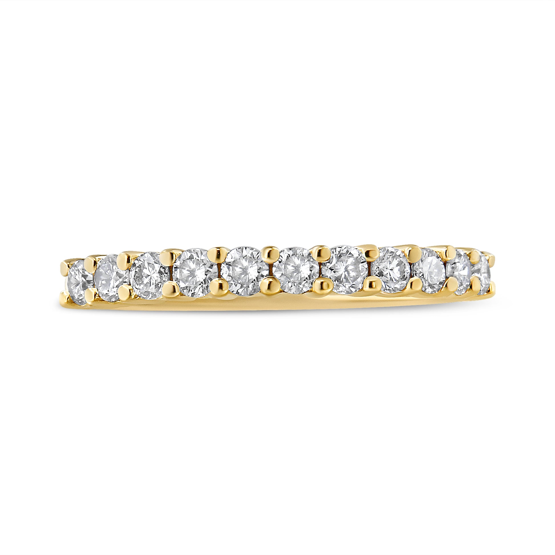 IGI Certified 1/2 Cttw Diamond 10K Yellow Gold Prong Set Fluted Band Style Wedding Ring (J-K Color, I1-I2 Clarity) - Size 7 Bids.com