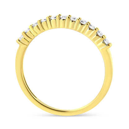 IGI Certified 1/4 Cttw Diamond 10K Yellow Gold Prong Set Fluted Band Style Ring (I-J Color, I2-I3 Clarity) - Size 7 Bids.com