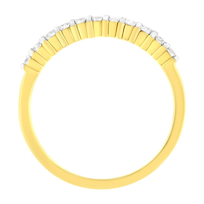 IGI Certified 1/4 Cttw Diamond 10K Yellow Gold Prong Set Fluted Band Style Ring (I-J Color, I2-I3 Clarity) - Size 7 Bids.com