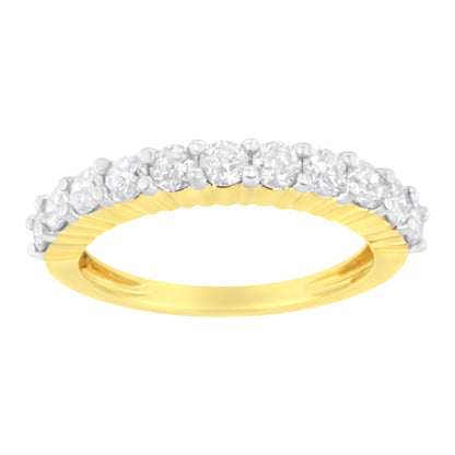 IGI Certified 1.0 Cttw Diamond 10K Yellow Gold Prong Set Fluted Band Style Wedding Ring (J-K Color, I1-I2 Clarity) - Size 7 Bids.com