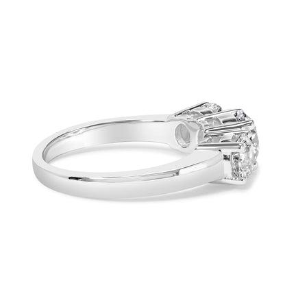 14K White Gold 2.00 Cttw Lab Grown Diamond 3 Stone Ring Band (F-G Color, VS1-VS2 Clarity) - Ring Size 7 Bids.com
