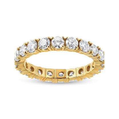 14K Yellow Gold 2.00 Cttw Shared Prong Set Round Cut Diamond Eternity Band (J-K Color, VS1-VS2 Clarity) - Ring Size 6.75 Bids.com