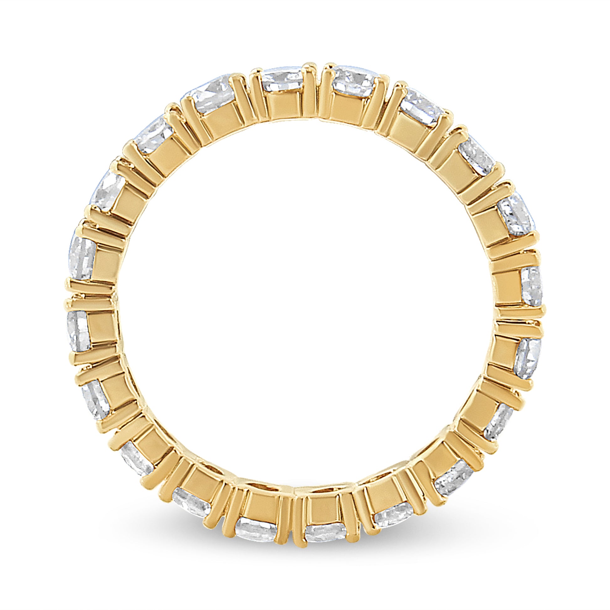 14K Yellow Gold 2.00 Cttw Shared Prong Set Round Cut Diamond Eternity Band (J-K Color, VS1-VS2 Clarity) - Ring Size 6.75 Bids.com