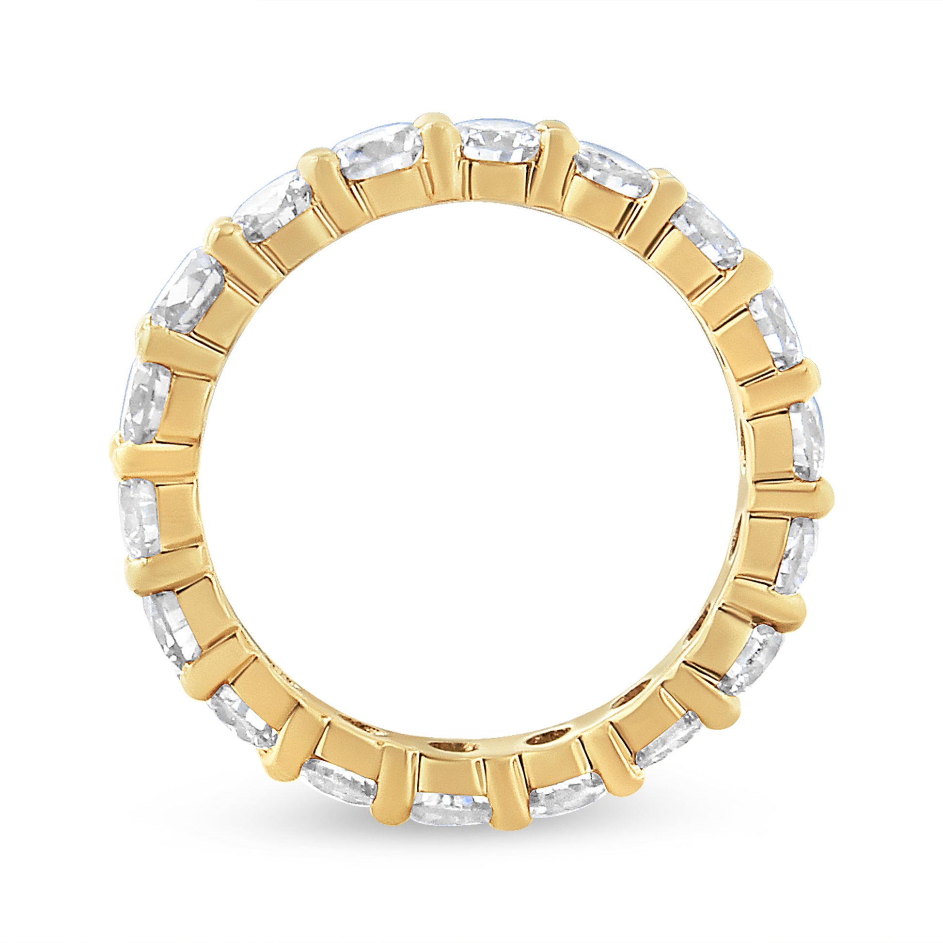 14K Yellow Gold 3.00 Cttw Shared Prong Set Round Cut Diamond Eternity Band (J-K Color, VS1-VS2 Clarity) - Ring Size 7 Bids.com