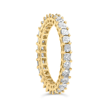 14K Yellow Gold 2.00 Cttw Shared Prong Set Princess Cut Diamond Eternity Band Ring (J-K Color, SI1-SI2 Clarity) - Ring Size 7 Bids.com
