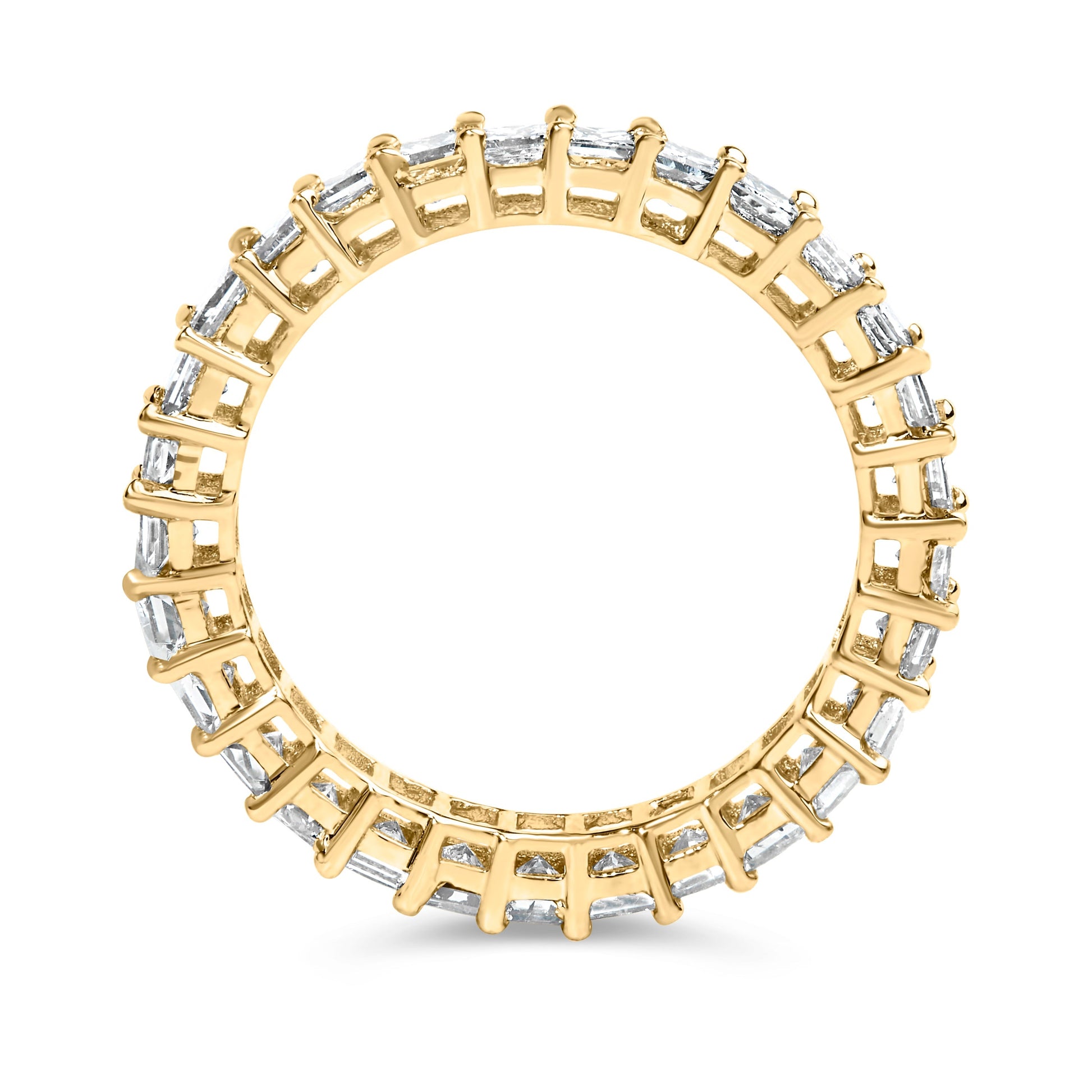 14K Yellow Gold 2.00 Cttw Shared Prong Set Princess Cut Diamond Eternity Band Ring (J-K Color, SI1-SI2 Clarity) - Ring Size 7 Bids.com