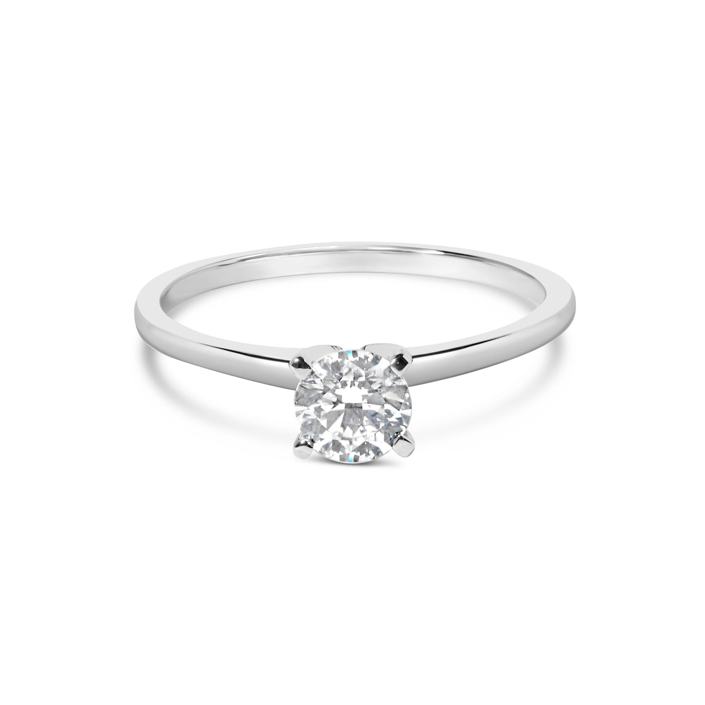 14K White Gold 1/2 Cttw Round Lab Grown Diamond 4 Prong Solitaire Engagement Ring (F-G Color, VS2-SI1 Clarity) - Size 7 Bids.com