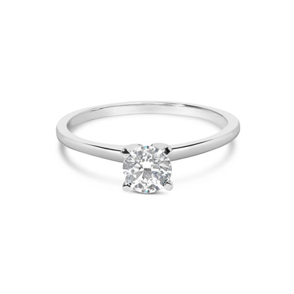14K White Gold 1/2 Cttw Round Lab Grown Diamond 4 Prong Solitaire Engagement Ring (F-G Color, VS2-SI1 Clarity) - Size 7 Bids.com