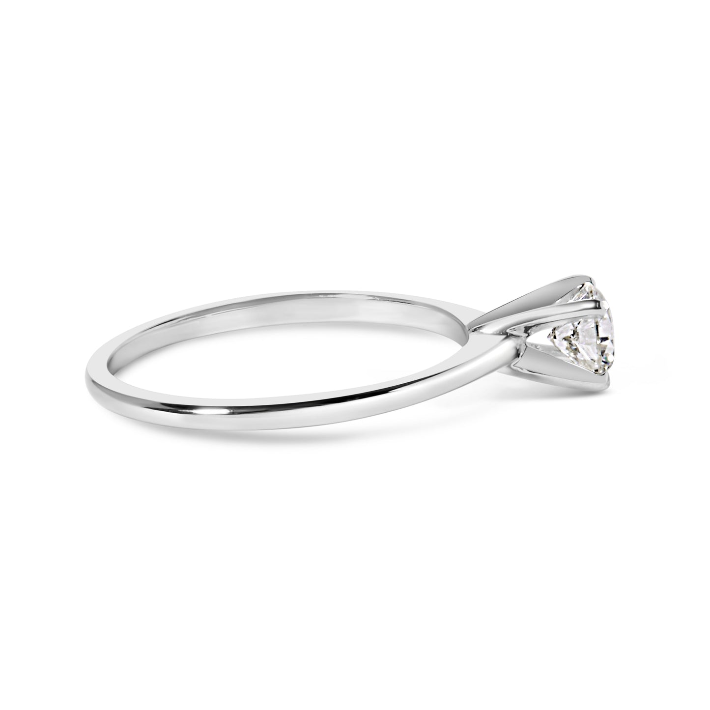 14K White Gold 1/2 Cttw Round Lab Grown Diamond 4 Prong Solitaire Engagement Ring (F-G Color, VS2-SI1 Clarity) - Size 7 Bids.com