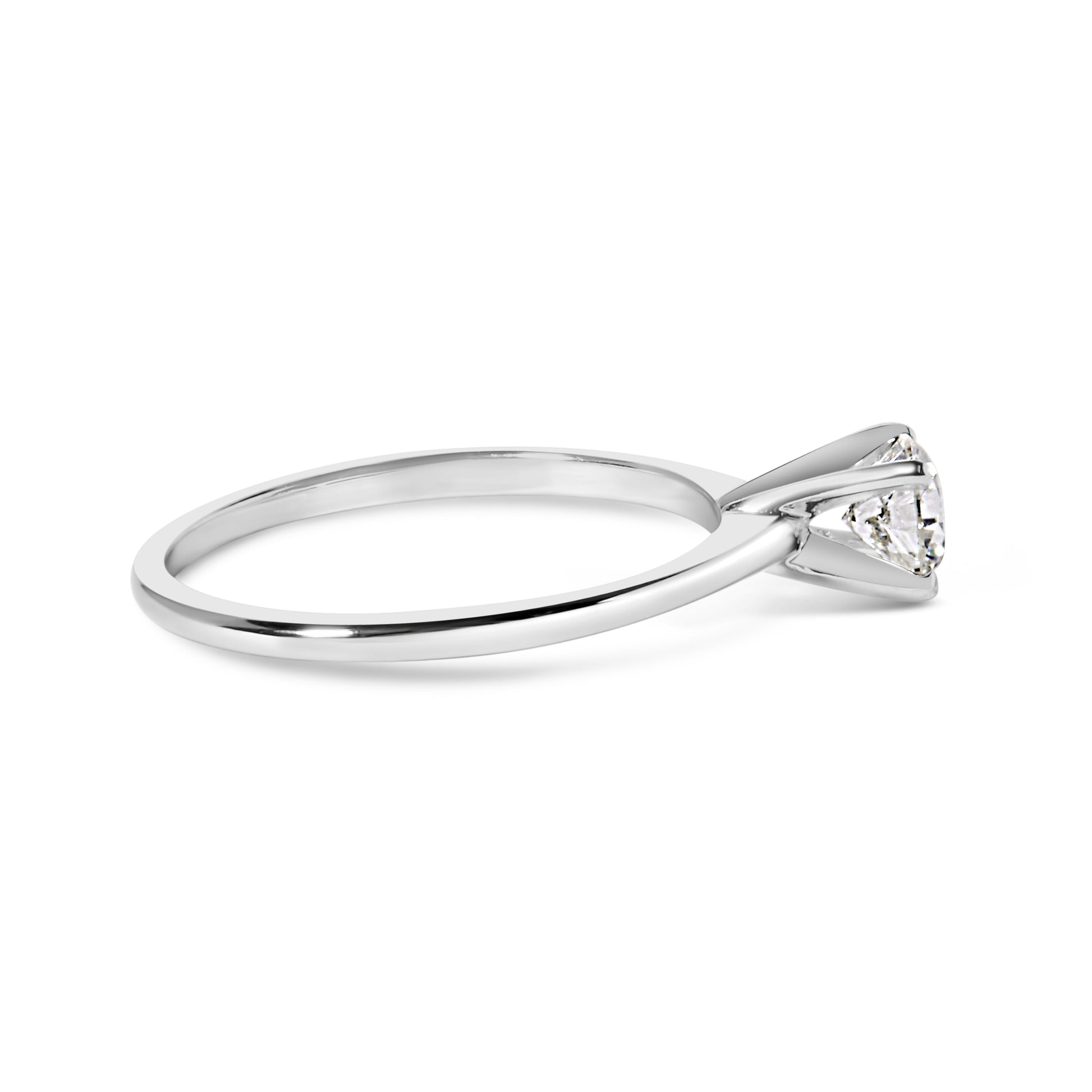 14K White Gold 1/2 Cttw Round Lab Grown Diamond 4 Prong Solitaire Engagement Ring (F-G Color, VS2-SI1 Clarity) - Size 7 Bids.com