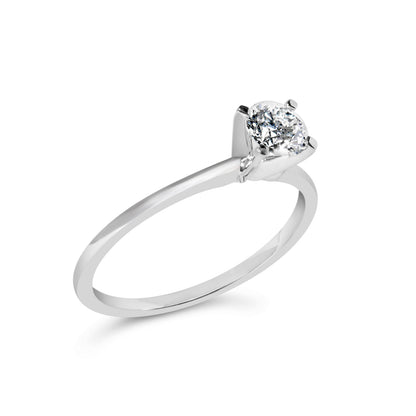 14K White Gold 1/2 Cttw Round Lab Grown Diamond 4 Prong Solitaire Engagement Ring (F-G Color, VS2-SI1 Clarity) - Size 7 Bids.com
