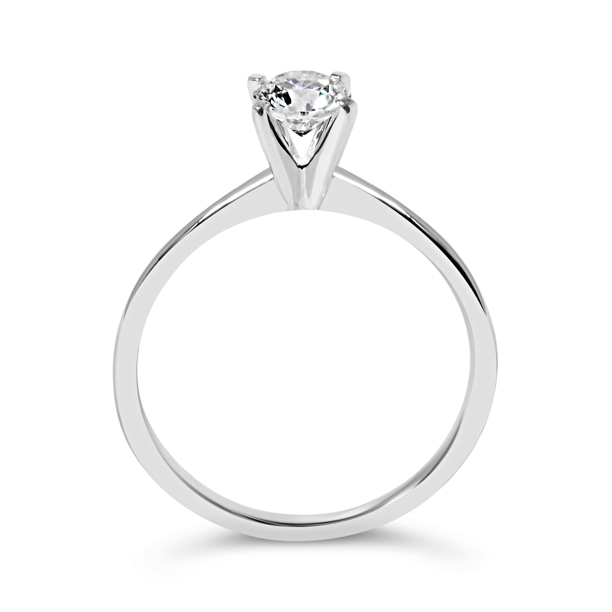 14K White Gold 1/2 Cttw Round Lab Grown Diamond 4 Prong Solitaire Engagement Ring (F-G Color, VS2-SI1 Clarity) - Size 7 Bids.com