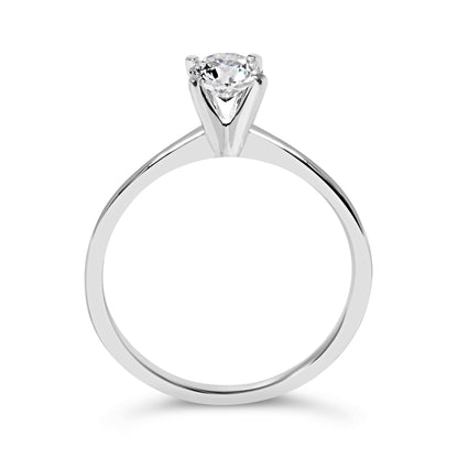 14K White Gold 1/2 Cttw Round Lab Grown Diamond 4 Prong Solitaire Engagement Ring (F-G Color, VS2-SI1 Clarity) - Size 7 Bids.com