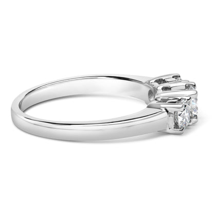 14K White Gold  3/4 Cttw Lab Grown Diamond 3 Stone Ring Band (F-G Color, VS2-SI1 Clarity)- Size 7 Bids.com