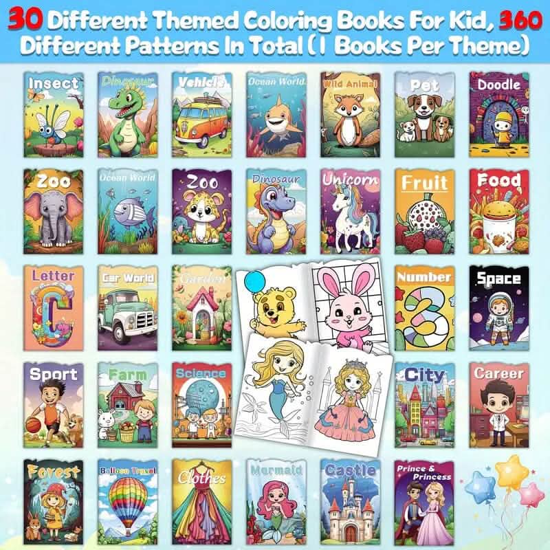 30-Pack: Children's Mini Coloring Book Set DailySale