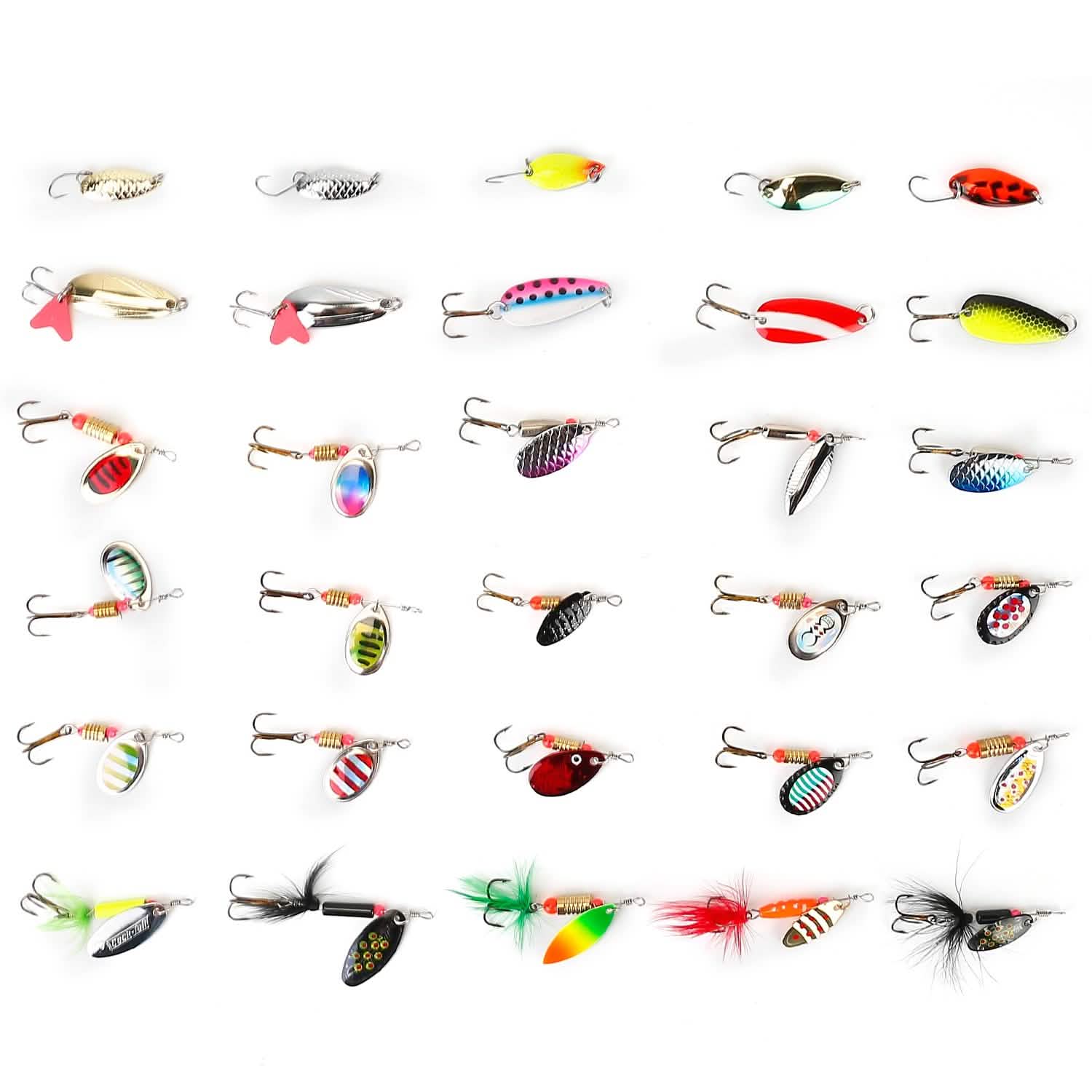 30-Piece: Fishing Metal Spoon Lures Kit DailySale