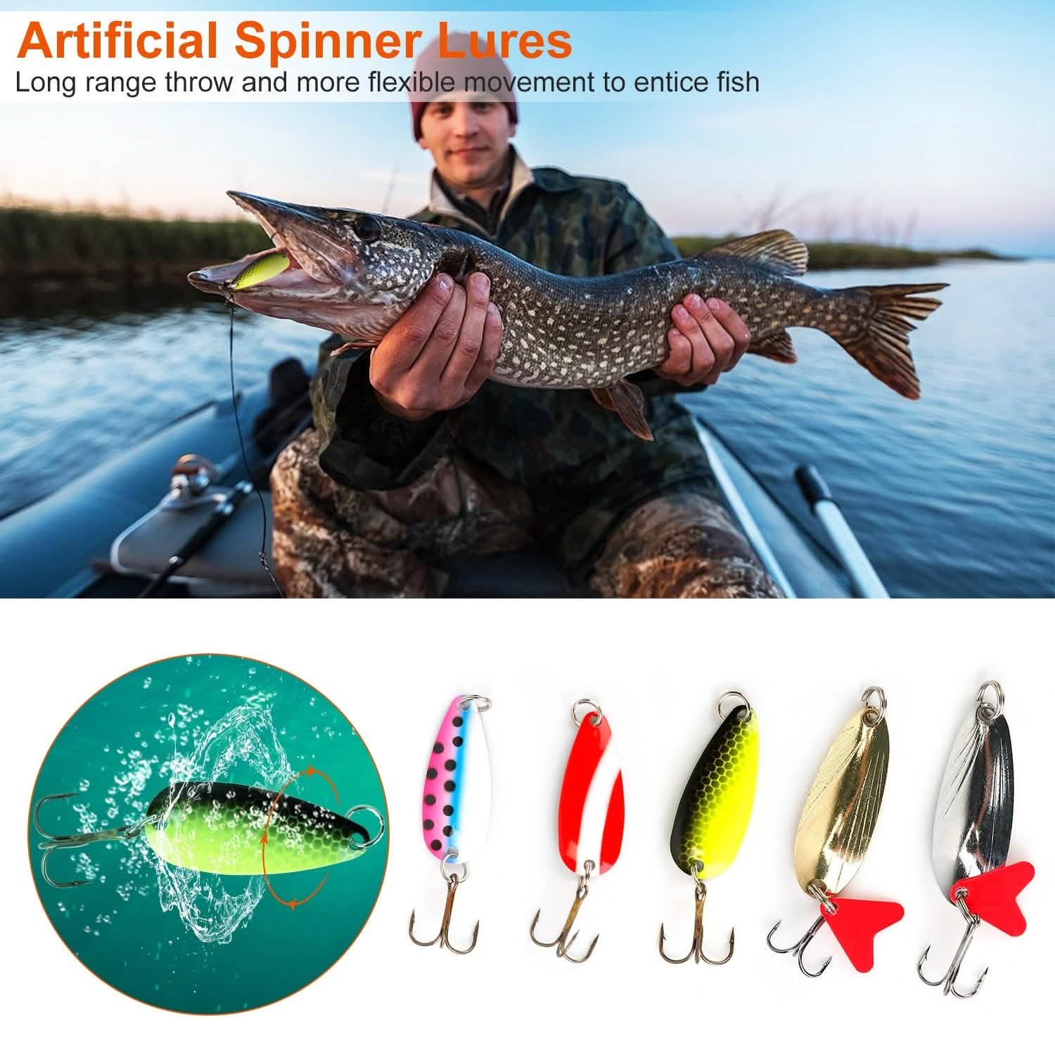 30-Piece: Fishing Metal Spoon Lures Kit DailySale