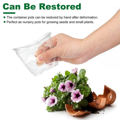 30-Pieces: Plant Nursery Pots PET Flower Seed Starting Pots Container with Dome Drainage Holes DailySale