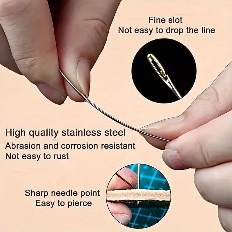 30-Pieces: Self-Threading Random Sizes Needles with Wooden Storage Tube DailySale