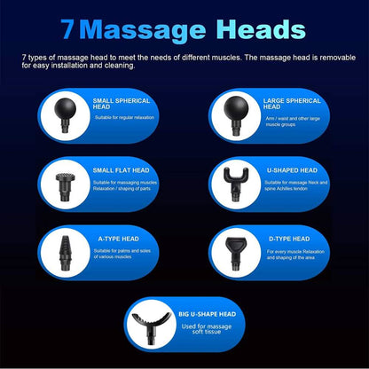 30 Speed Deep Tissue  Ultra-Quiet Muscle Massage Gun with 7 Heads DailySale
