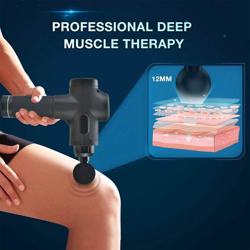30 Speed Deep Tissue  Ultra-Quiet Muscle Massage Gun with 7 Heads DailySale