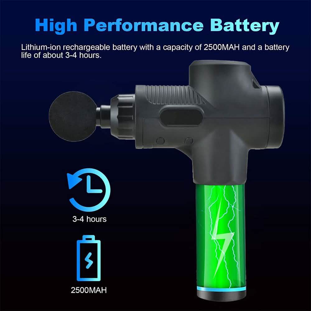 30 Speed Deep Tissue  Ultra-Quiet Muscle Massage Gun with 7 Heads DailySale