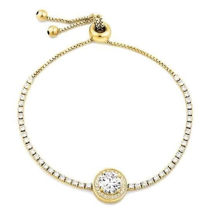 3.00 CTTW Adjustable Halo Tennis Bracelet - Assorted Colors DailySale