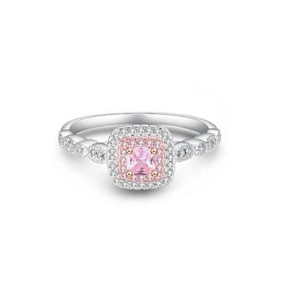 3.00 CTTW Pink Sapphire Princess Cut Halo Ring DailySale