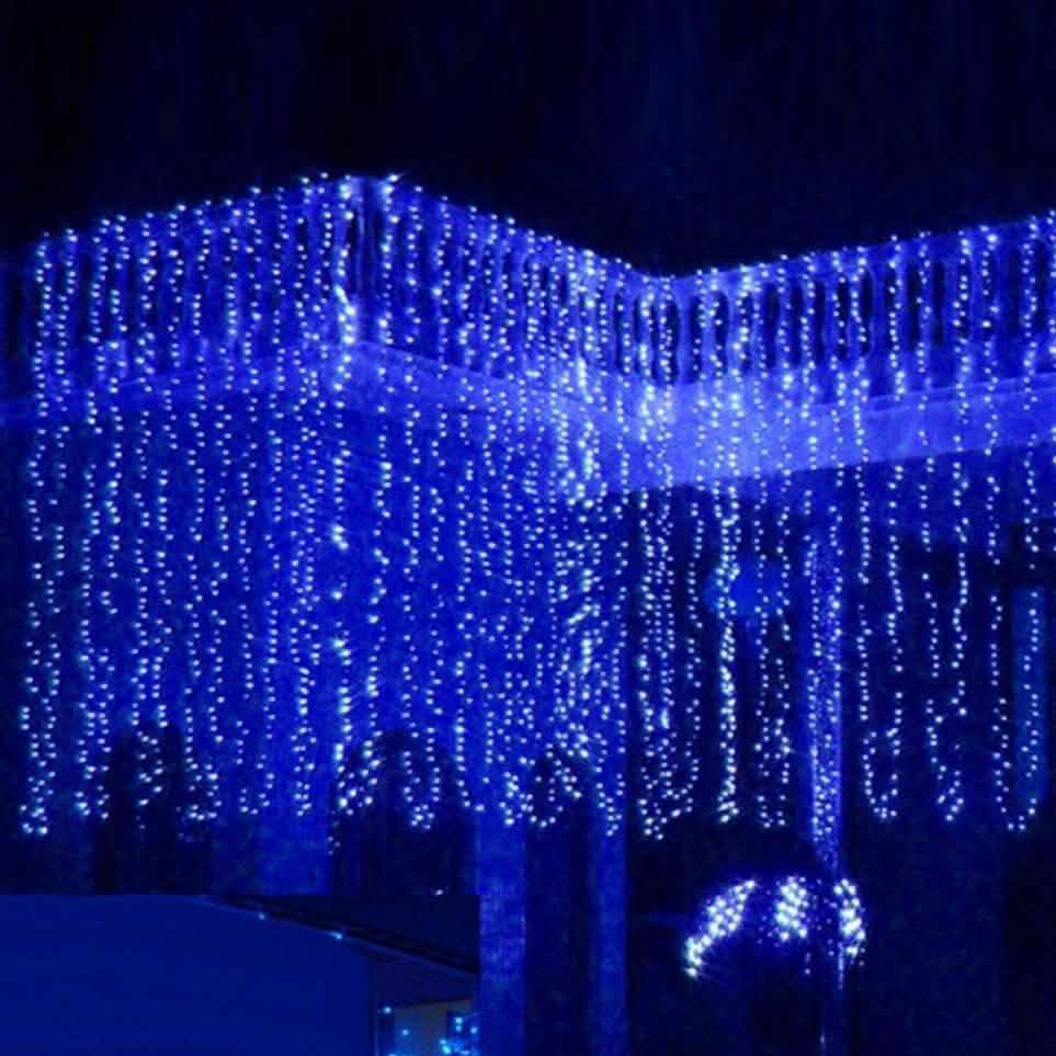 300 LED Blue Fairy String Light Curtain Light with Controller DailySale