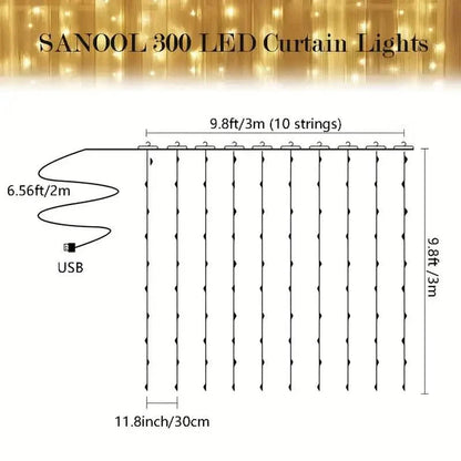 300 LED Curtain Fairy Lights DailySale