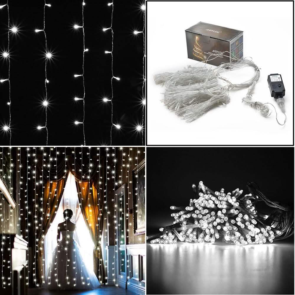 300 LED Curtain Light Safety Voltage Operated - 8 Lighting Modes DailySale