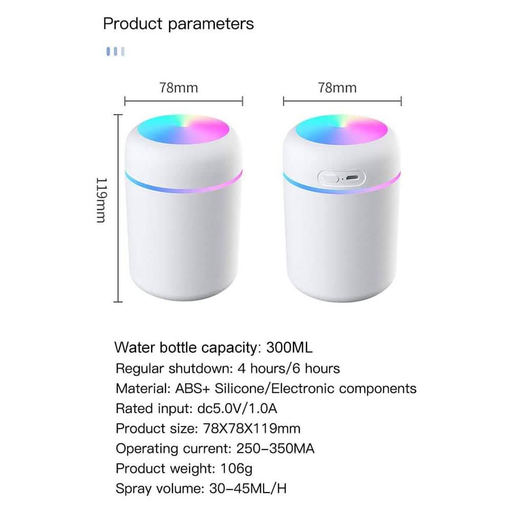 300 ML Humidifier USB Ultrasonic Dazzle Cup Aroma Diffuser Cool Mist Maker DailySale