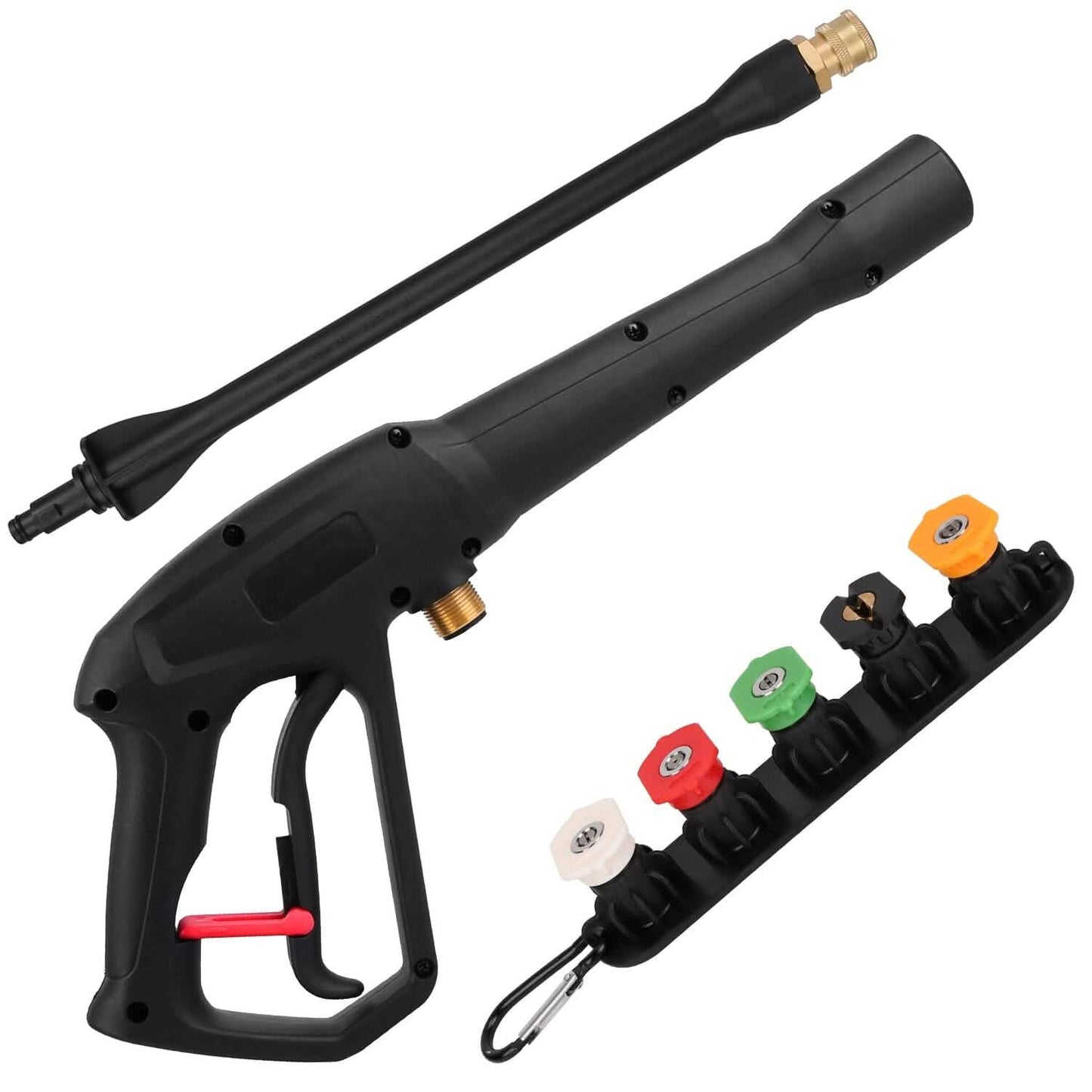 3000PSI Pressure Washer Gun Car Foam Sprayer with Jet Wand 5 Nozzle Tips M22-14 Connector DailySale
