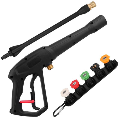 3000PSI Pressure Washer Gun Car Foam Sprayer with Jet Wand 5 Nozzle Tips M22-14 Connector DailySale