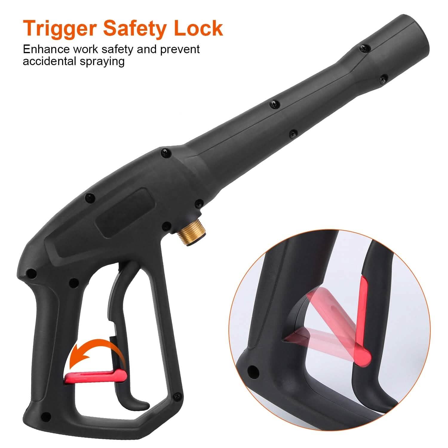 3000PSI Pressure Washer Gun Car Foam Sprayer with Jet Wand 5 Nozzle Tips M22-14 Connector DailySale