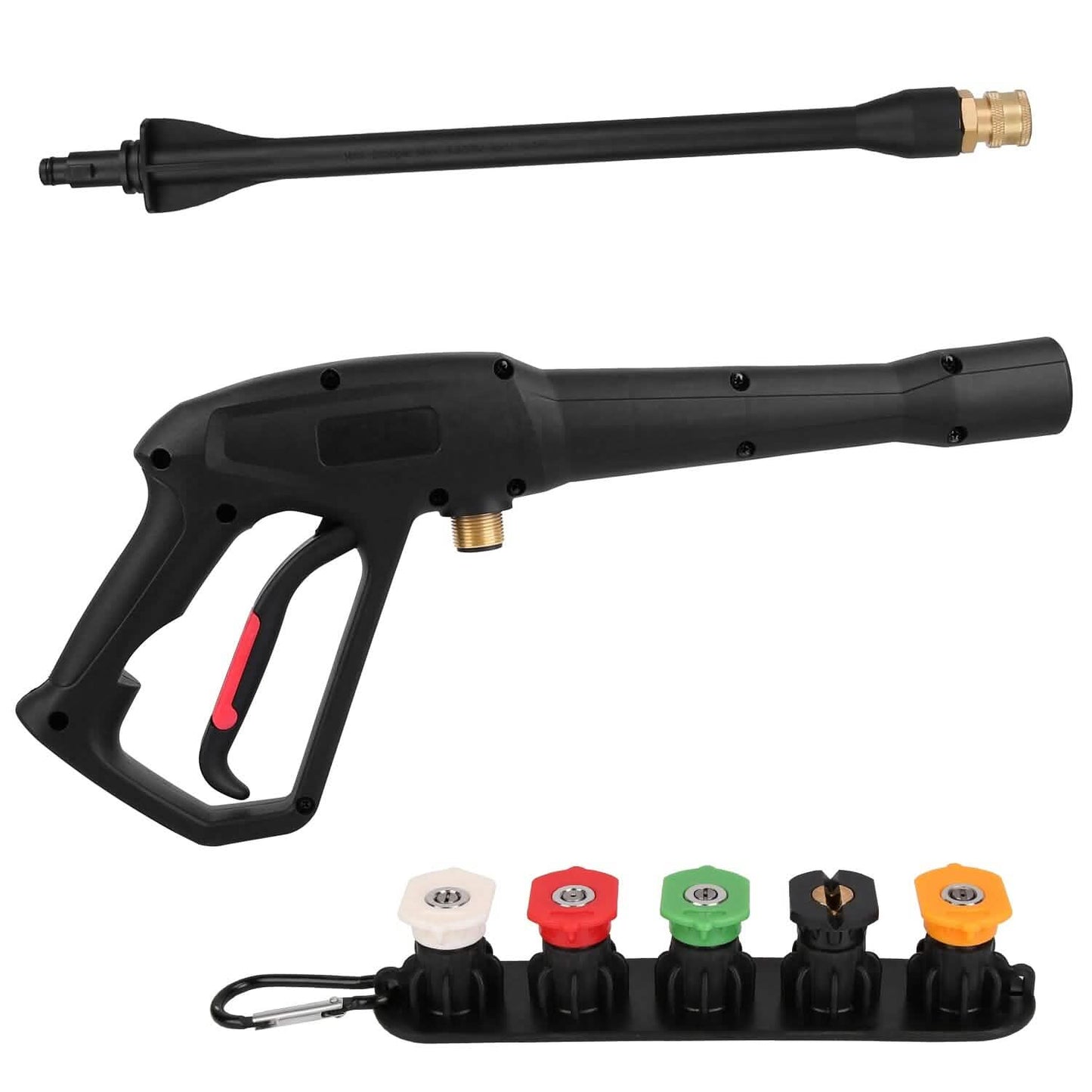 3000PSI Pressure Washer Gun Car Foam Sprayer with Jet Wand 5 Nozzle Tips M22-14 Connector DailySale