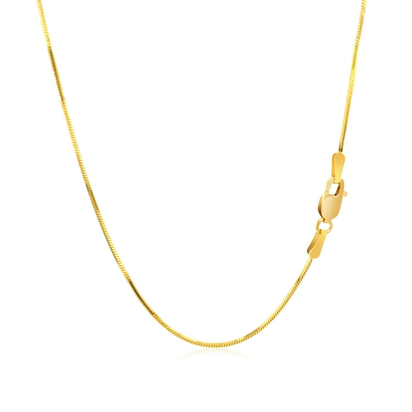 14k Yellow Gold Octagonal Shiny Snake Chain 0.8mm Bids.com