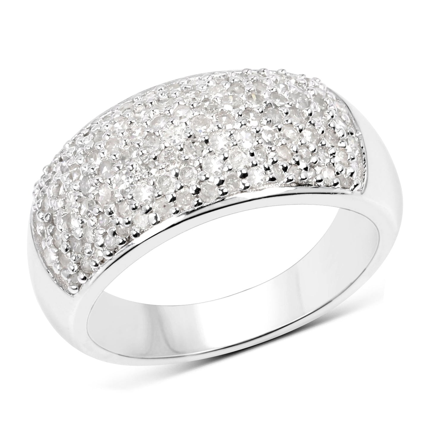 0.96 Carat Genuine White Diamond .925 Sterling Silver Ring Bids.com