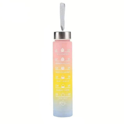 300ml Gradient Color Frosted Water Bottle With Straw DailySale