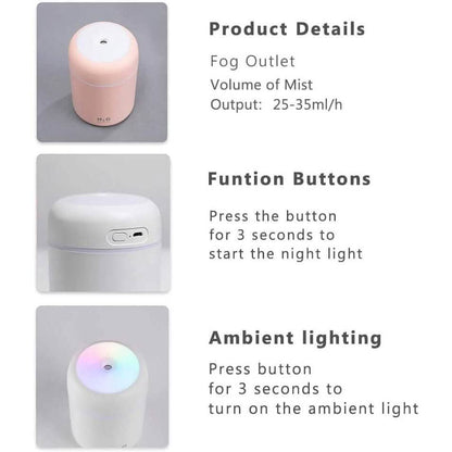 300ml Mini Portable Humidifier Ultra Quiet Aromatherapy Essential Oil DailySale