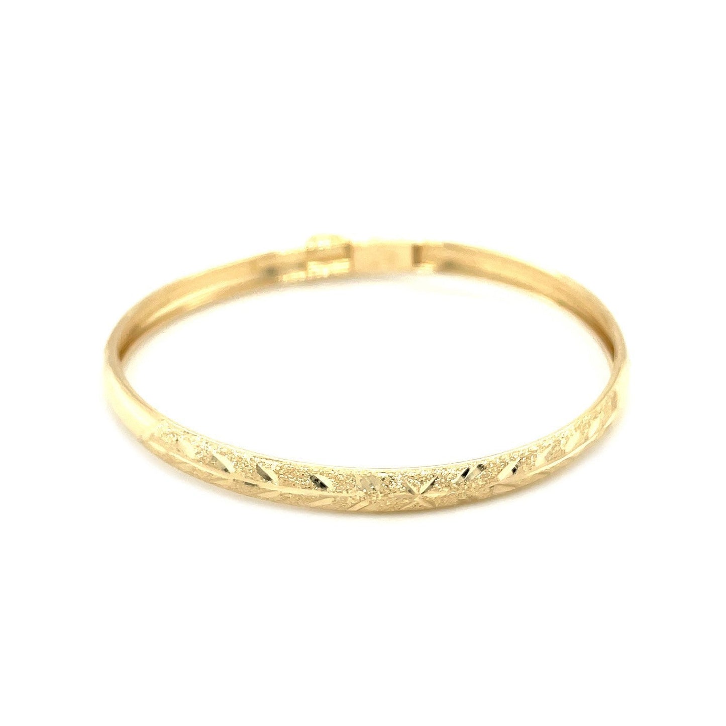 10k Yellow Gold Dome Childrens Diamond Cut Florentine Bangle Bids.com