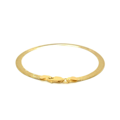 4.0mm 14k Yellow Gold Super Flex Herringbone Bracelet Bids.com
