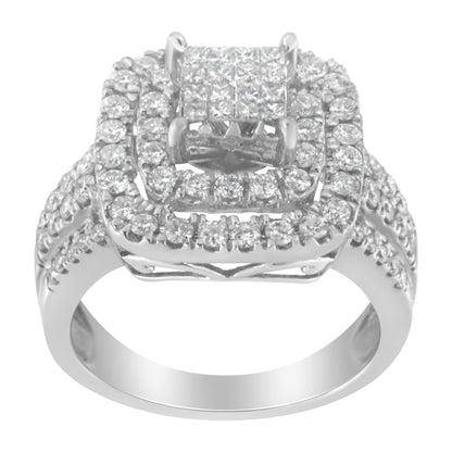 14KT White Gold Diamond Cocktail Ring (1 1/2 cttw, H-I Color, SI2-I1 Clarity) Bids.com
