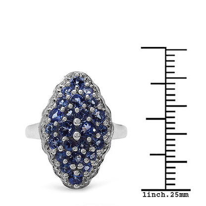 1.25 Carat Genuine Tanzanite .925 Sterling Silver Ring Bids.com