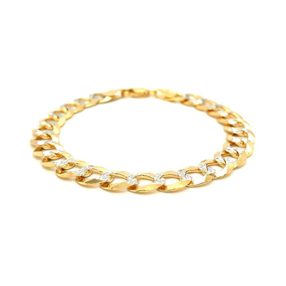 10 mm 14k Two Tone Gold Pave Curb Bracelet Bids.com