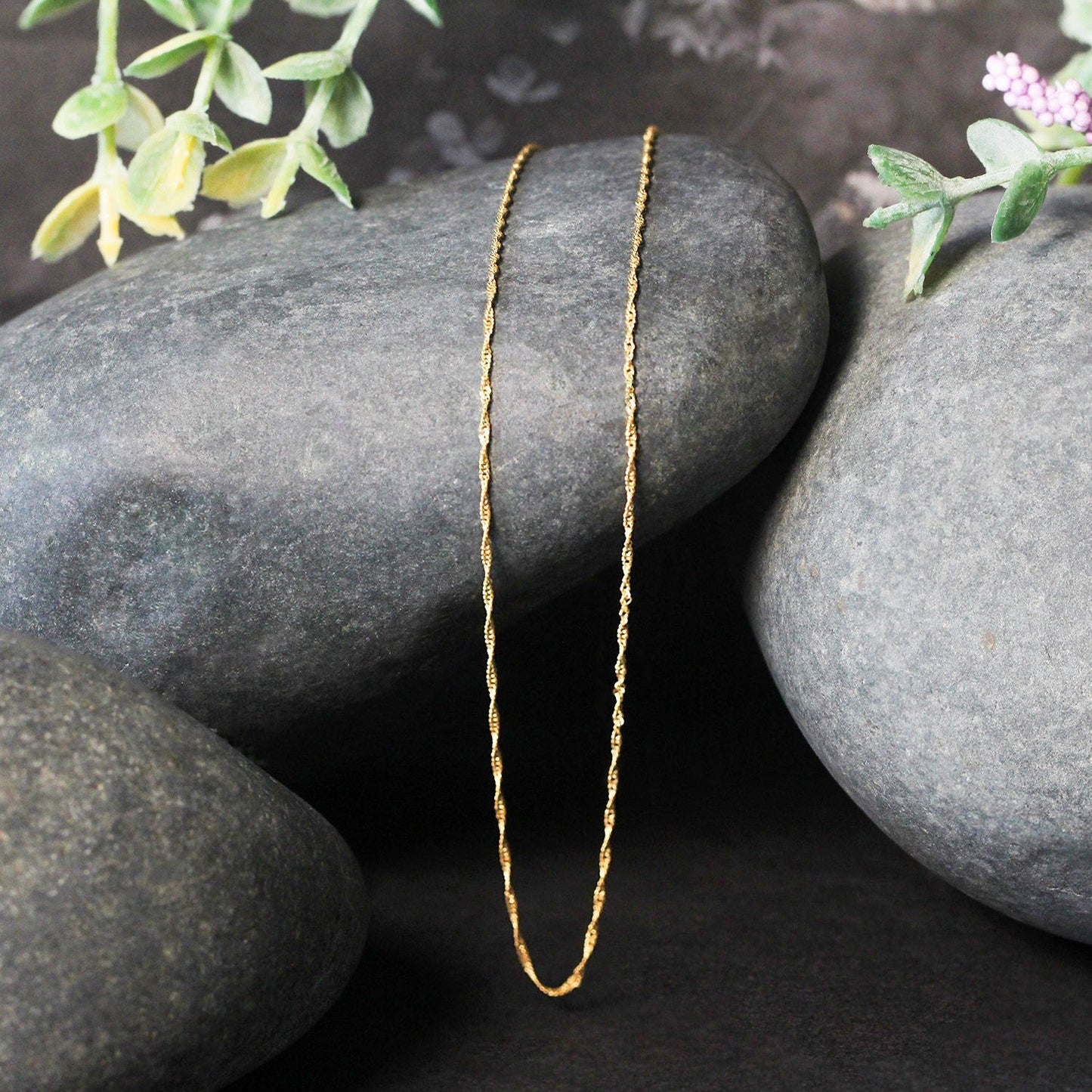14k Yellow Gold Singapore Chain 0.8mm Bids.com